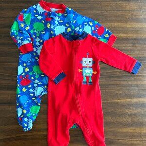 Faded Glory | 2 pk Footie Pajamas | 3-6 Month